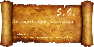 Stiegelmayer Oszvalda névjegykártya